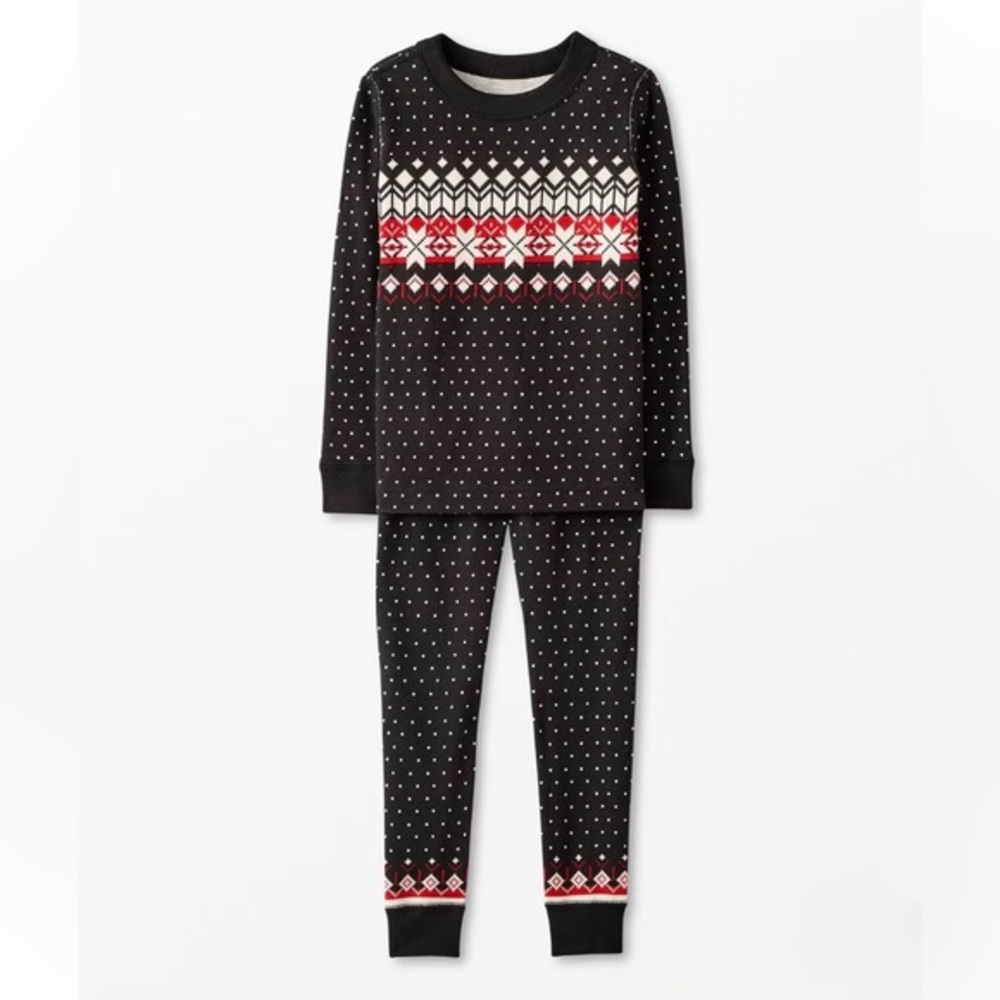 Hanna Andersson Holiday Pajama Set Family‎ Heritage Black Red & White 110cm NWT